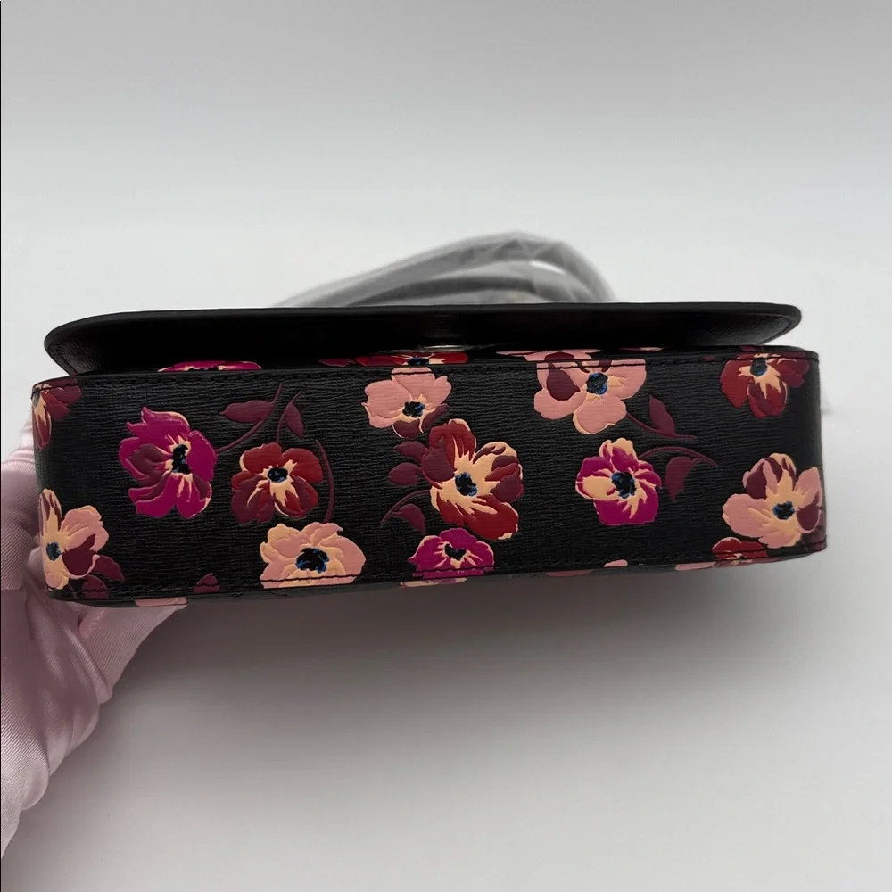 Kate Spade Devin Fall Poppies Flap Chain Wallet Black Multi